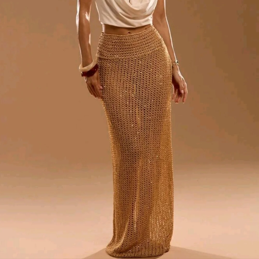 Classic Solid Color Fitted Knit Sweater & Mini Skirt, Casual & Fashionable,Maxi - Picture 3 of 5